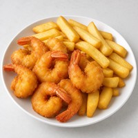 Beer Battered Prawns and Chips