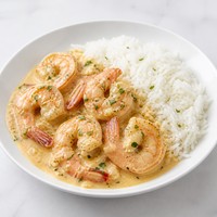 Creamy Garlic Prawns with Rice