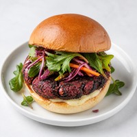 Smokey Black Bean and Beetroot Burger