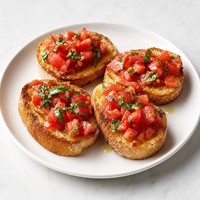 Tomato, Basil and Olive Oil Bruschetta