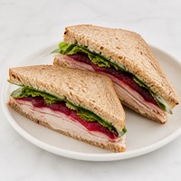Turkey, Cranberry Sauce and Salad Sandwich